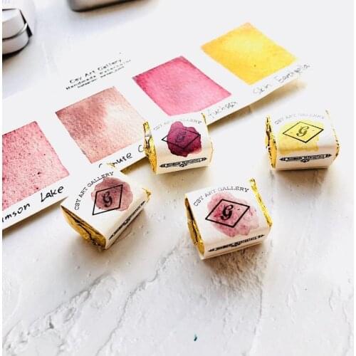 Warm Color Watercolor Pigment Materials Acuarelas Master Airtist Painting Pearly Handmade Mineral Solid for Learners1Pcs