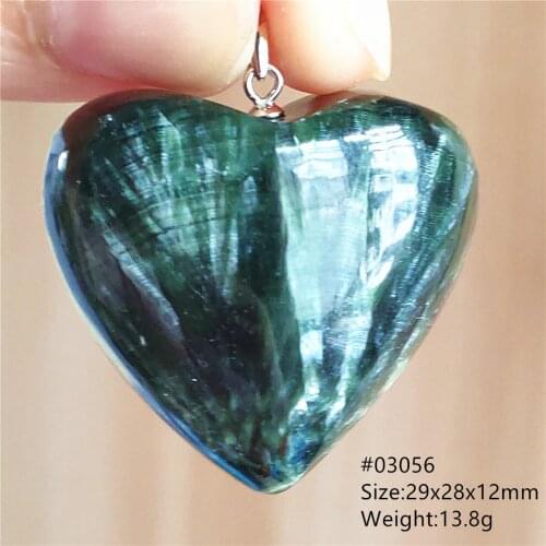 Genuine Natural Green Seraphinite Pendant Gemstone Women Men Water Drop Crystal Seraphinite Rare Bead Necklace AAAAA
