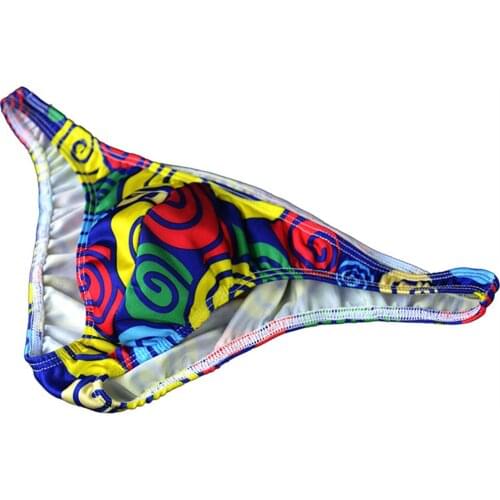 Printed Dots Mens Nylon Swimwear U Convex Mens Bikini Brief Underwear Young Man Sexy Male Briefs Calzoncillos Hombre Slips