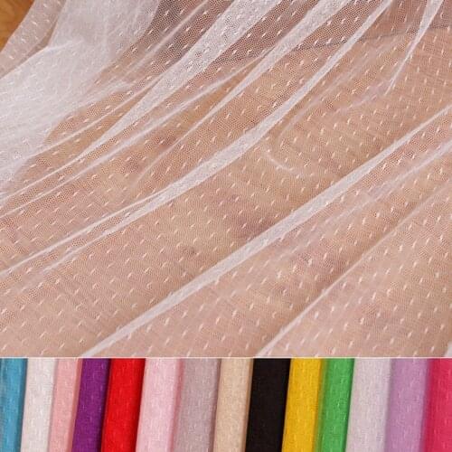 Mesh Dot Embroidery Lace Fabric for Dress Skirt Wedding Party Gauze Patchwork Sewing Material Cloth 5meter/lot