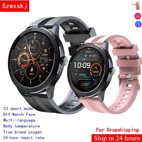 QS29 Smart Watch 24 Hours Heart Rate Body Temperature Blood Oxygen IP67 Waterproof 1.28" IPS for Android IOS Huawei PK L16 L19