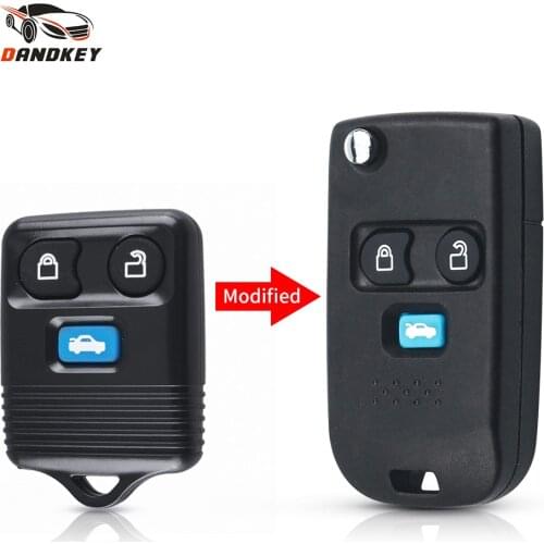 Dandkey For Ford Focus Transit MK6 Connect Escape Explorer Sport FO21 Replacement Flip Remote Modified Key Shell Fob 3 Buttons