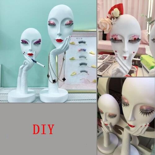Modern Human Meditators Abstract Lady Face Character Resin Statues Sculpture Art Crafts Home Decorative Display DIY Figurine