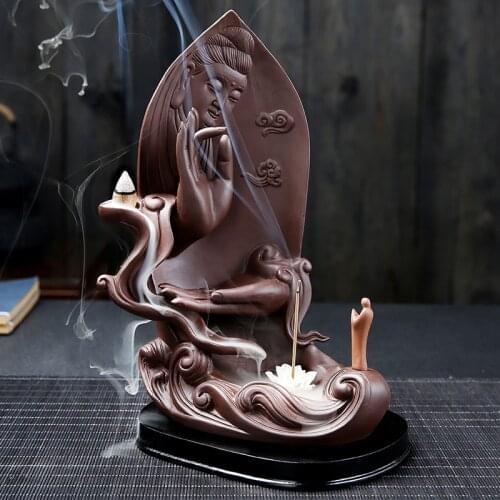 Charcoal Incense Burner Arabic Backflow Buddhist Incense Burner Sandalwood Smoke Waterfall Quemador De Incienso Insense Burner