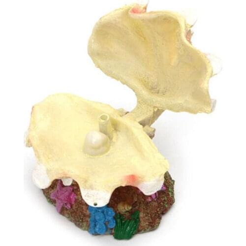 Pearl Scallop Shape Decoration Bubble Stone Connection Aerator Pneumatic Parts for Fish Bowl Aquarium