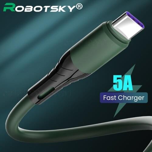 USB Data Cable 5A USB Type C Cable For Huawei Xiaomi USB C Fast Charging Cable 1m/2m Liquid silica Quick Cable For Phone Type-C