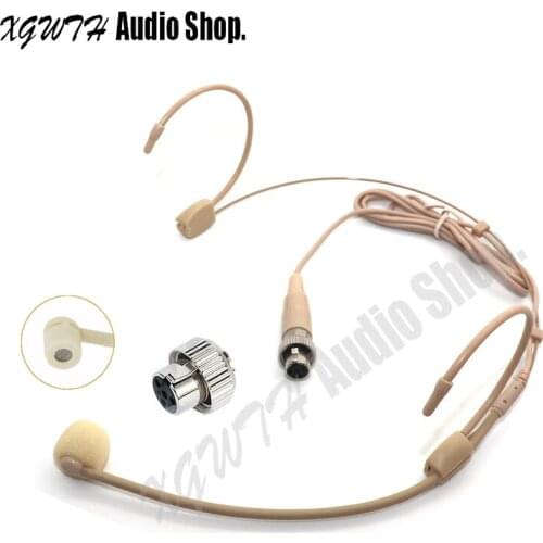 Ear Hanging Headset Headworn Microphone for Mipro Wireless Body-Pack Transmitter Skin Connector Mini XLR 4PIN Lock