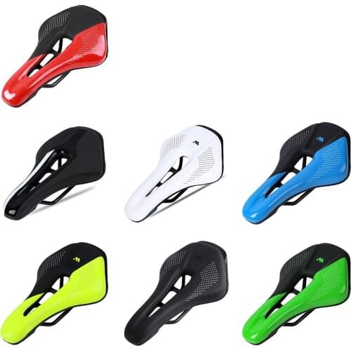 Bicycle Saddle Steel Mountain Bike Road Bike Saddle PU Leather 3 section Hollow Breathable Comfortable Saddle