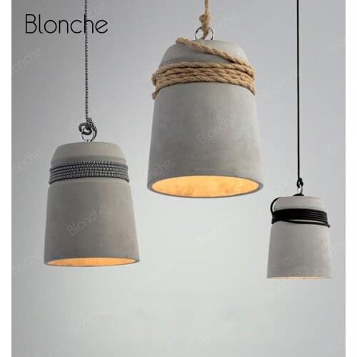 Vintage Cement Pendant Lights Modern Loft Hanging Lamp Creative Decor Pendant Lamp Bar Restaurant Cafe Industrial Light Fixtures
