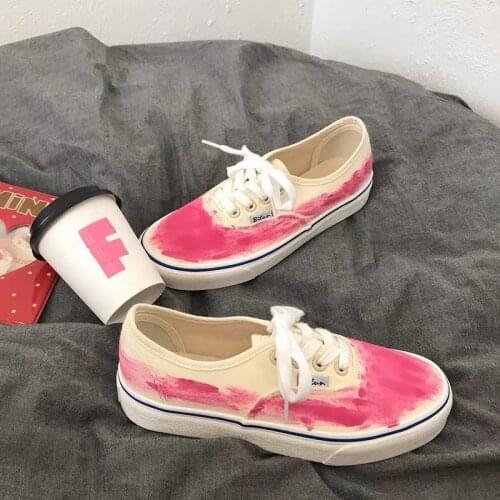 Chunky Colorful Graffiti Womens Canvas Shoes Fashion Designer Platform Running Vulcanize Shoes Casual Goth White Flats 2021 New