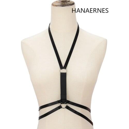 Womens Harajuku Lingerie Belt Bra Garters Leather Harness Adjustable HARNESS BRA Bondage Cage Bra Punk Goth Rave bra