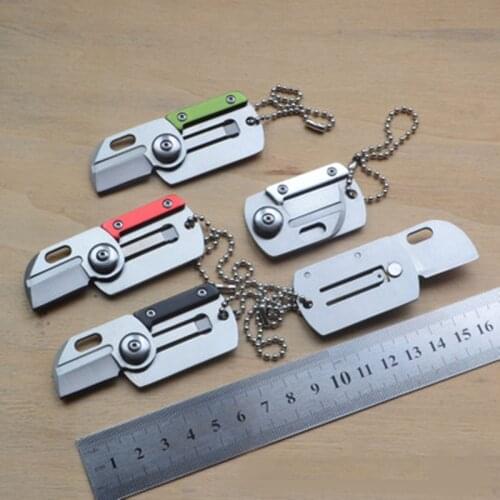 1pcs EDC Mini Folding Multifunction Knife Key Chain Portable Survival Utility Knife Camping Opener Pocket Knife Hands Tool