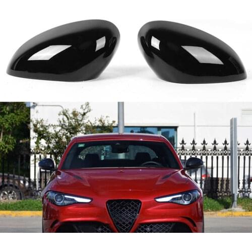 2pcs Side Rearview Mirror Cover Decorative Housing Fit for Alfa Romeo Giulia 2017 2018 2019 2020 Decorative Housing
