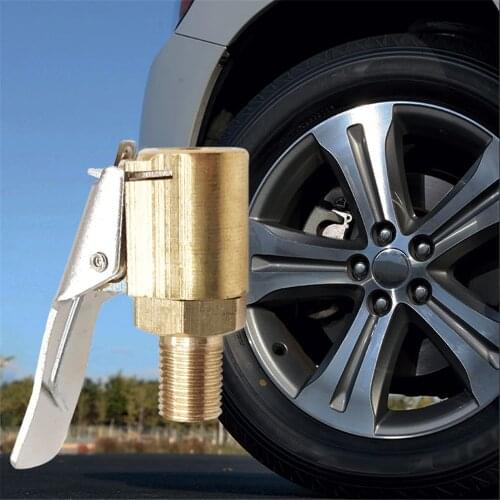 2021 1pcs 8mm Brass Car Tire Inflator Chuck Air Compressor Pump Lock on Nozzle Fine Thread Deflation Air Chuck Pump Valve Clip