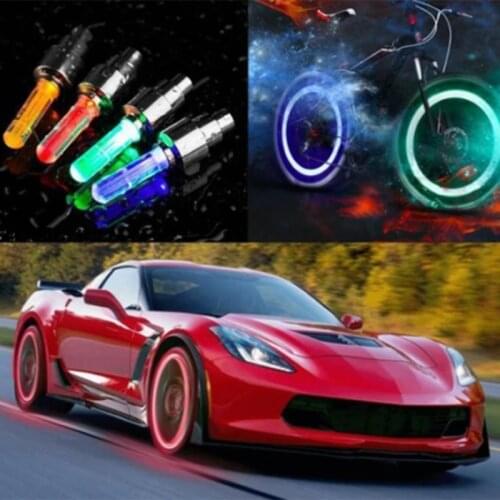 4PCS Cool Professional LED Wheel Lamp Waterproof Induction Vibration Function Autocycle Car Bicycle Valve Decor Valve Light