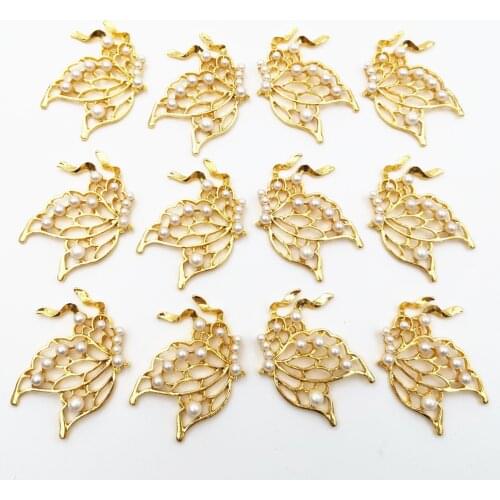 SIXTY TOWFISH 6 Pcs DIY Jewelry Accessories Alloy Materials Flower Slice Butterfly Charms Spacers Beads For Jewelry Making