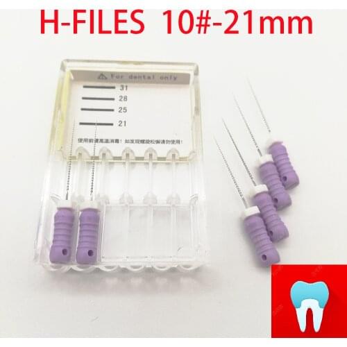 6pcs 10#-21mm Dental Files Root Canal Dentist Materials Dentistry Instruments Hand Use Stainless Steel H Files