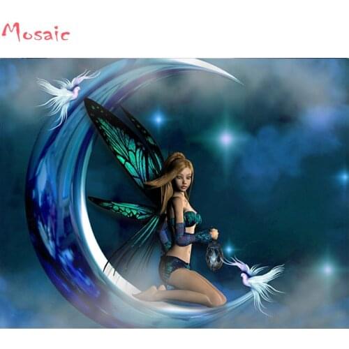 Phoenix Moon fairy Elf,Christmas Gift,Diy 5d Diamond painting Cross Stitch,Diamond Embroidery cartoon Mosaic Pattern Home Decor