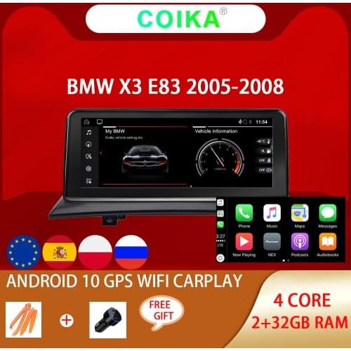 Android 10.0 System Car Multimedia Player For BMW X3 E83 2003-2009 With 2+32G RAM Google BT Idrive WIFI GPS Navi Radio Carplay