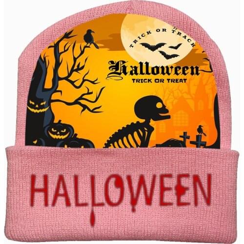Halloween Party Vampire Hip Hop Keep Warm Knitted Masked Hat Brimless Pullover Cap Headgear Helmet