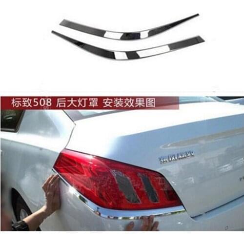 Chrome Tail Rear Light Lamp Cover Trim For Peugeot 508 2011 2012 2pcs per set car stying Car Accessories Car-styling Car-covers