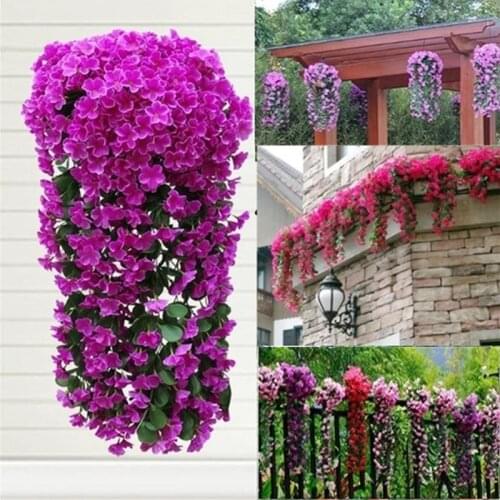 5 Petals Orchid Simulation Artificial Flowers Fake Flower Wedding Party Decoration Mother Day Garden Wall Hanging Basket Flower
