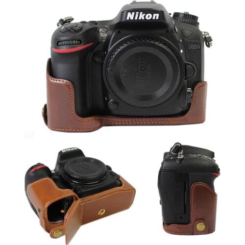PU Leather case Camera Bag cover For Nikon D7200 D7100 DSLR protector shell With Battery Opening