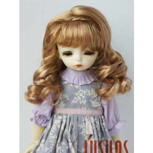 JD038 MSD synthetic mohair doll wig 1/4 Eraser Long curly wig for BJD dolls Size 7-8 inch Resin doll wigs