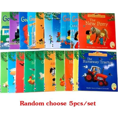 Random choose 5pcs/set 15x15cm Best Picture Books Children Baby famous Story English Farmyard Tales Series Farm story