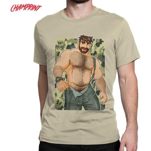 Mens Adam Likes Dungarees Camouflage Gay Bear T Shirt Cotton Tops Novelty Short Sleeve Crewneck Tee Shirt Graphic T-Shirts