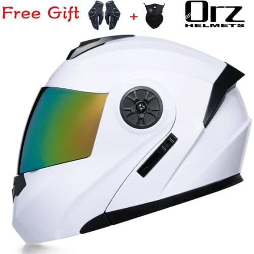 Double Lens Flip Up Motorcycle Helmet Winter Anti-fog for Men and Women Full Face Motocross Motorbike Hat Moto Casco