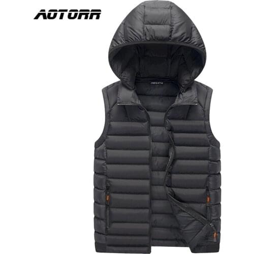 Hooded Vest Jacket Mens Autumn Fashion Vests Jacket Sleeveless Warm Trend Waistcoat Zipper Men Winter Casual Waistcoat Clothing