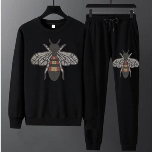 Handsome deisgn Casual Men Fashion Diamond stone Mens tracksuit New Arrival Fashion Drop shipping Brand Man suit