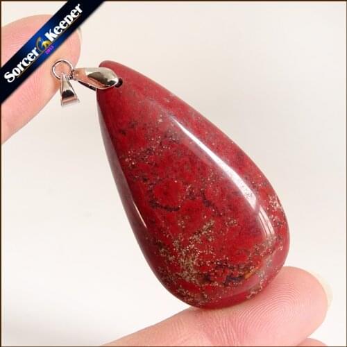 Natural Stone Red River Stone Bijoux Vintage Diy Beads Pendant Costume Jewellery Women Mens Charm Necklace with Gift Box YS526