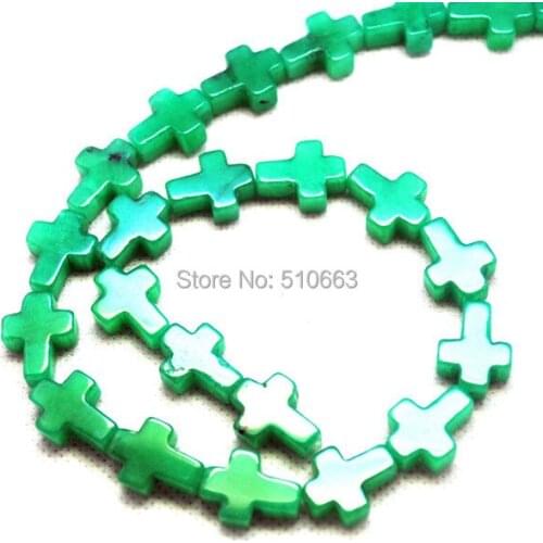 Natural Green Jasperr Bead Gem Stone Cross Shape String Good Quality Size 12x16mm One Strand Have 25 pieces