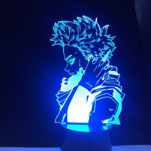 HITOSHI SHINSO MY HERO ACADEMIA 3D ANIME Night lights Lampara 16 Colors Changing Table Lamp For Christmas Gift Dropshipping