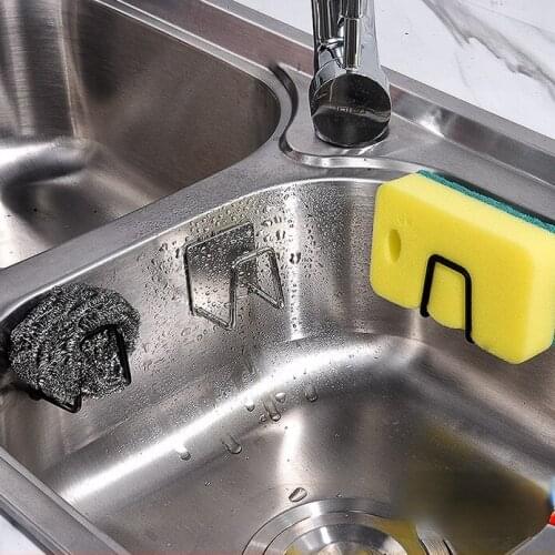 New 304 Stainless Steel Sponge Drain Rack Holders Free Perforated Sink Wire Ball Rag Racks