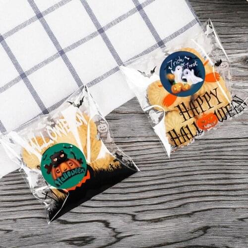 Newly Halloween Stickers Roll Colorful 500-Count Stickers Round Seals Stickers for Cards Gift Envelopes Box