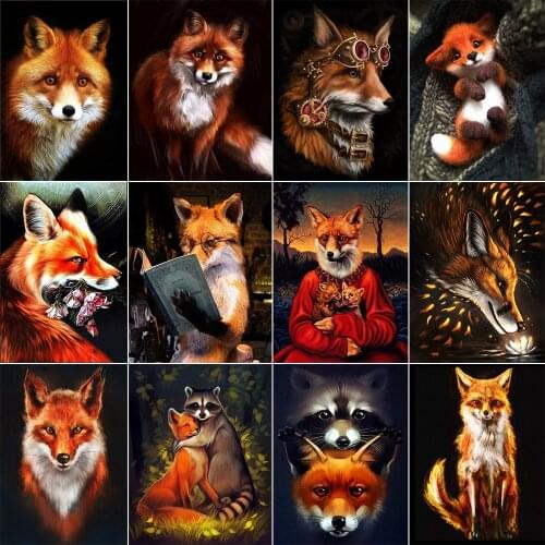 New Year decorations fox 5D DIY diamond cross embroidery diamond Mosaic embroidery home decoration without frame