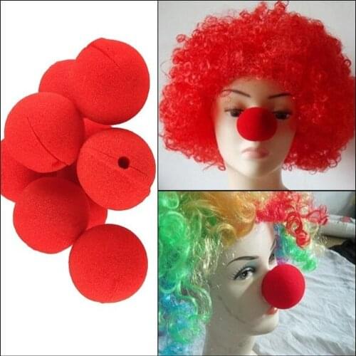 10Pcs/Lot Red Ball Sponge Clown Nose Foam Circus Clown Magic Halloween Christmas Costume Party Decoration