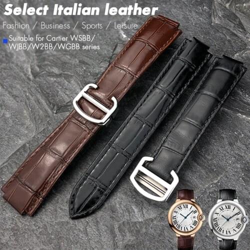 14mm 16mm 18mm 20mm 22mm Genuine Leather Cowhide Watchband fit for Cartier Black Blue Pink Watch Strap Bracelets Free Tools