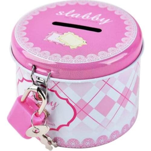 House shape coin safe storage box Round Cute Piggy Bank Money Box With Metal Lock and Key Cartoon storage box Birthday Gift NEW
