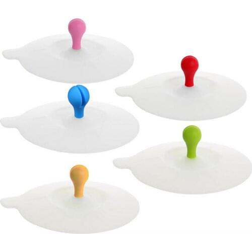 Silicone Cup Lid With Spoon Clips Ceramic Coffee Mugs Glass Tea Cup Cover Lid Outdoor Water Glass Cup Sealing Cover Topper Caps