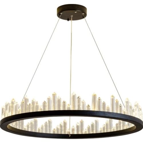 Nordic LED Crystal Chandelier Postmodern Simple Living Room Dining Bedroom Suspended Luminaire Luxury Hotel Chandelier Lighting