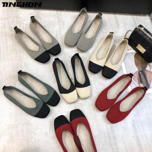 TINGHON Women's Ballet Flats With Heels