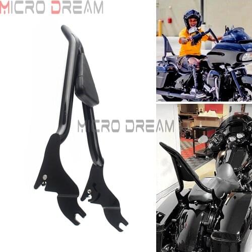 Triangle Black 22'' Detachable Tall Sissy Bar Passenger Backrest for Harley Touring Electra Glide Street Road Glide CVO 2009-Up