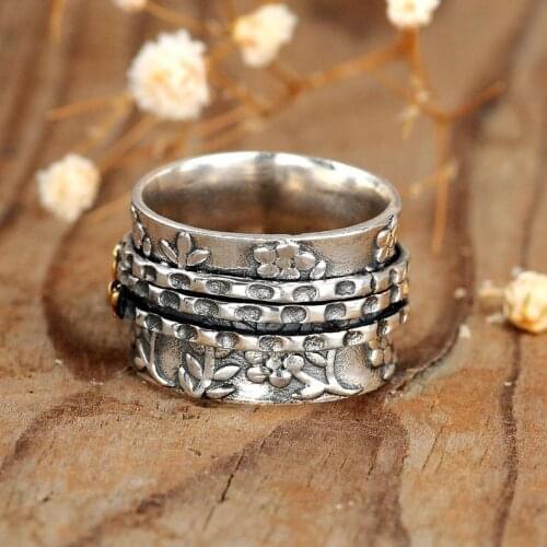 Vintage Male Female Bee Flower Ring Dainty Gold Silver Color Wedding Rings For Women Men Luxury Metal Big Engagement Ring