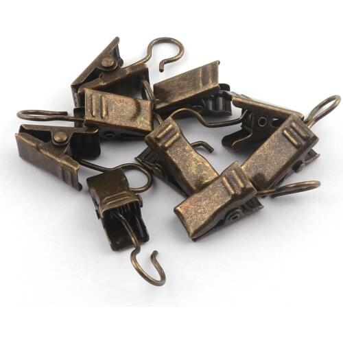 10pcs Antique Bronze Alligator Clips Curtain button bulk Retro clips alligator clip with teeth crocodile clips spring clips snap