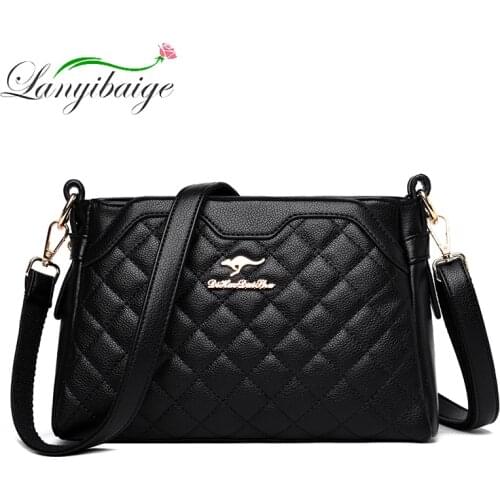 Hot Sale PU Leather Ladie Shoulder Bag Brand Rhombus Fashion Designer Fashion Messenger Bag Bolsa Feminina Soft Shoulder Handbag