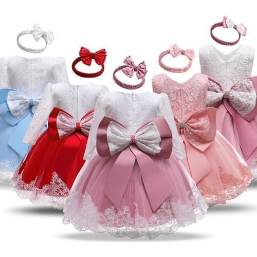 Winter Floral Baby Girls Dress Wedding&Party Ceremony Ball Gown Infant Formal Clothing Baptism Costume For Toddler Christening